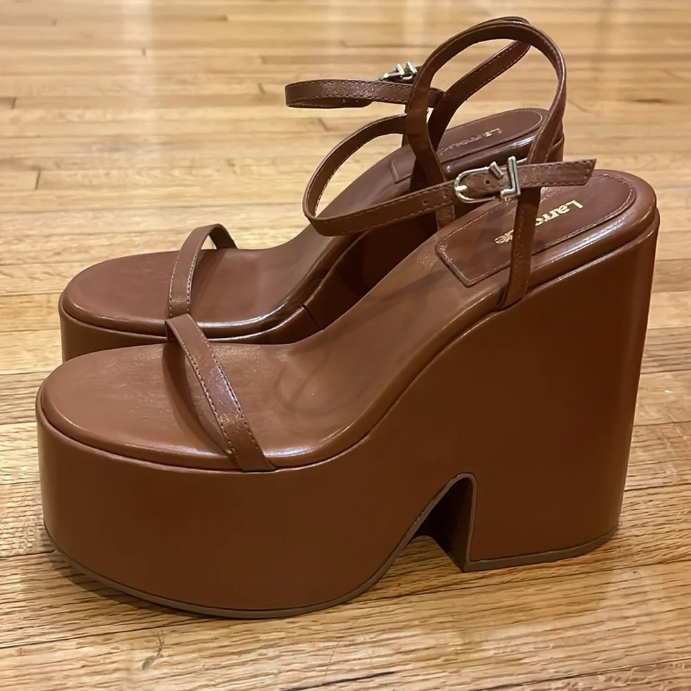 NEW! Larroude Wanda Platform Wedge Sandal 9 Revolve